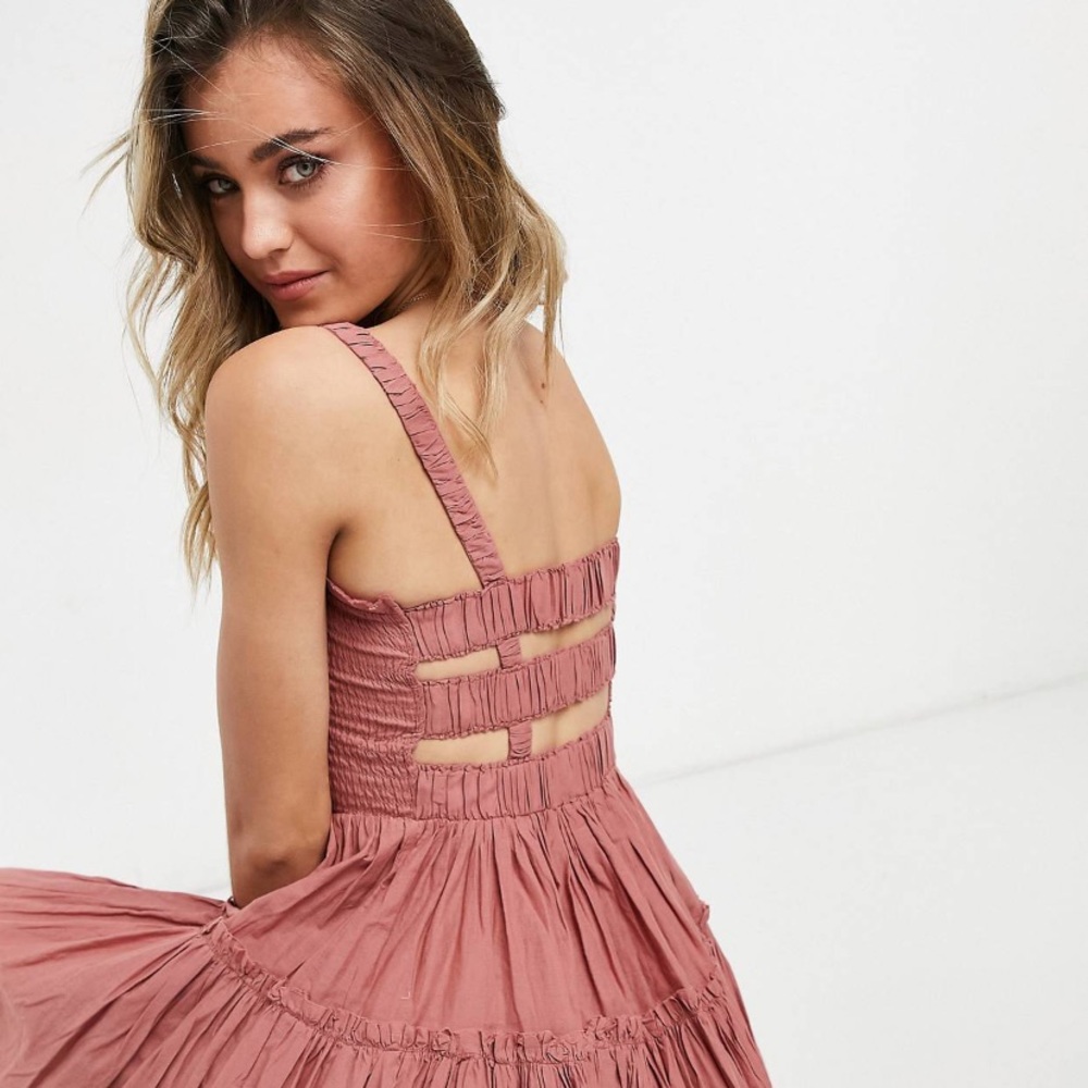 ASOS Dusky Pink Cami Mini Sundress with Raw Edges